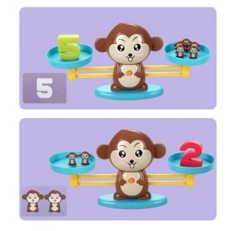 Весы с цифрами и обезьянками